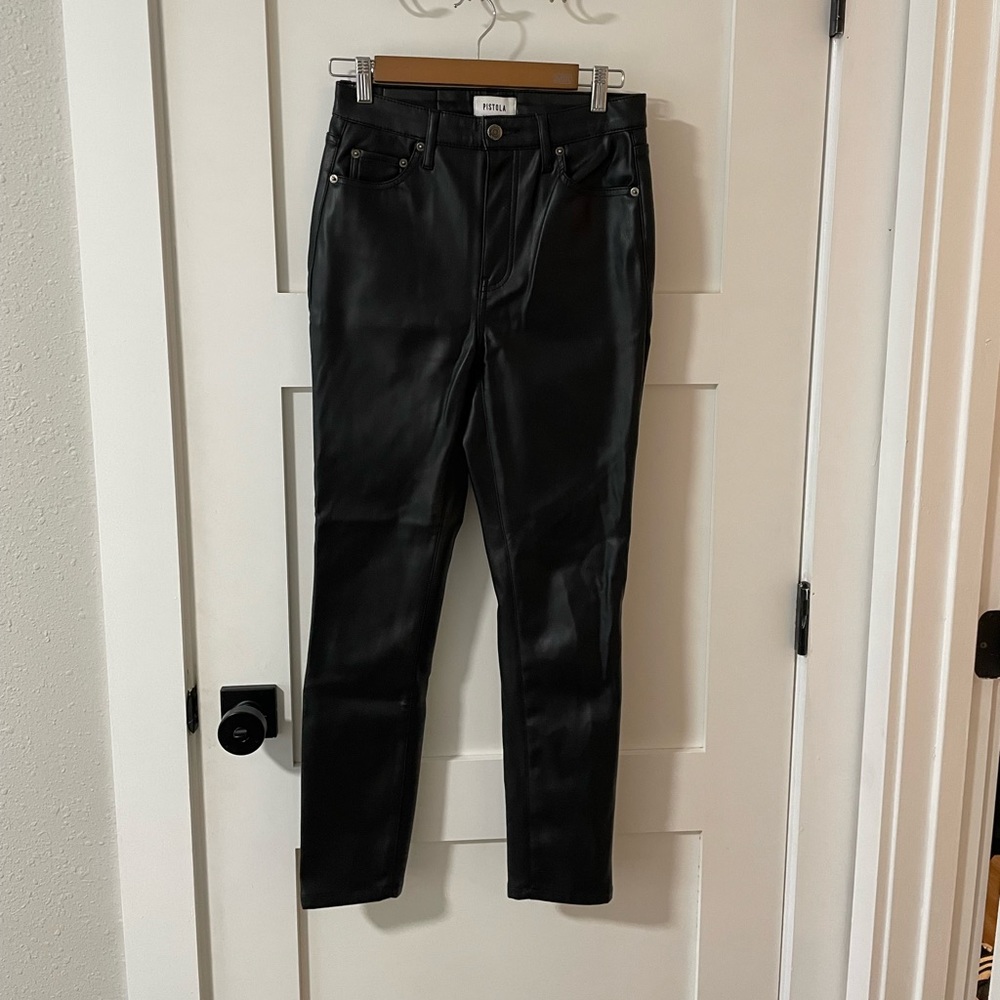 Pistola black leather pant